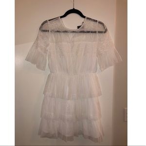 Forever 21 Sheer Tiered-Ruffle Dress